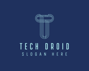 Cyber Tech Letter T logo design