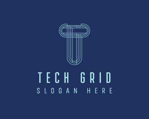 Cyber Tech Letter T logo design