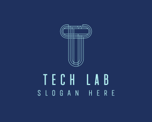 Cyber Tech Letter T logo design