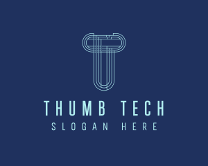 Cyber Tech Letter T logo design