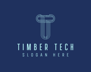 Cyber Tech Letter T logo design