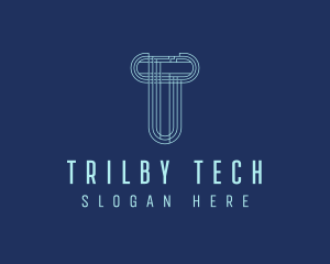 Cyber Tech Letter T logo design