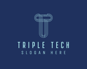 Cyber Tech Letter T logo design