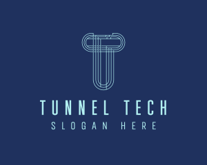 Cyber Tech Letter T logo design