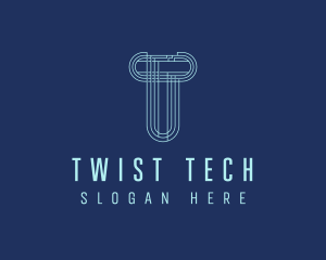 Cyber Tech Letter T logo design