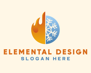 Flame & Ice Element logo design