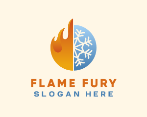 Flame & Ice Element logo design