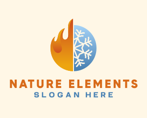 Flame & Ice Element logo design