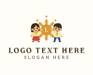 Cute Filipino Boy Girl logo