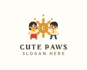 Cute Filipino Boy Girl logo design