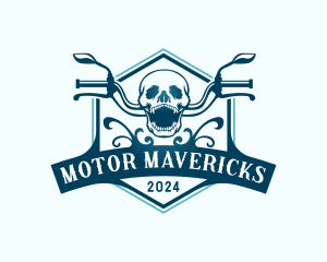 Motorcycle Skull Rider logo design