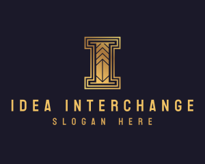 Golden Art Deco Firm logo design