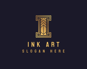 Golden Art Deco Firm logo design