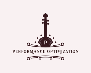 Violin Instrument Concert logo design