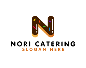 Donut Bakery Letter N logo design