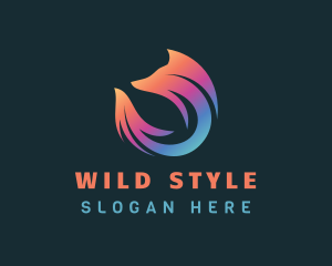 Abstract Wild Fox logo design