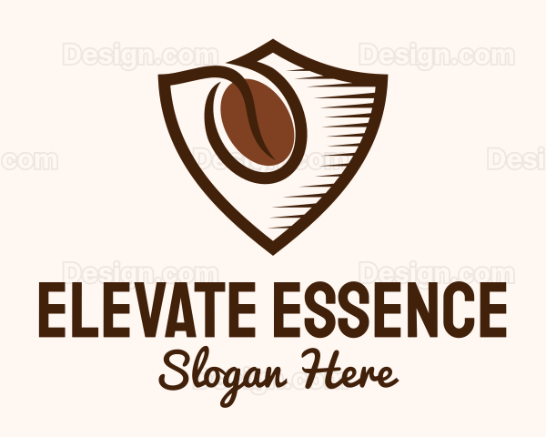 Coffee Bean Shield Logo