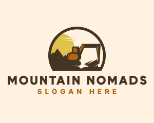 Mountain Mining Excavator logo design