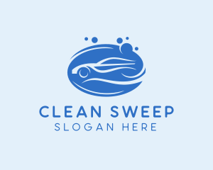 Blue Car Wash Cleaning logo design