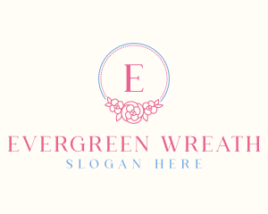 Flower Wreath Embroidery logo design