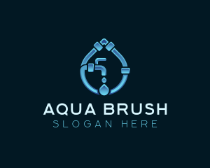 Water Faucet Plumbing logo design