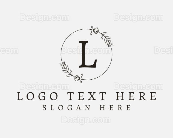 Floral Letter Wreath Logo