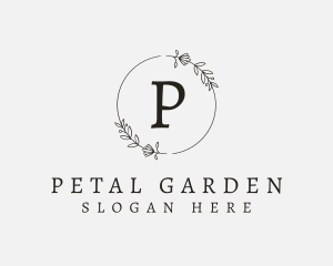 Floral Letter Wreath logo design