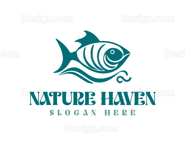 Green Ocean Fish Logo