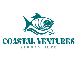 Green Ocean Fish logo design