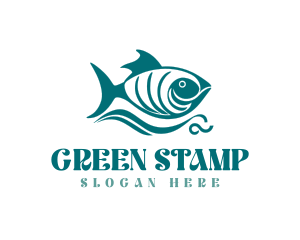 Green Ocean Fish logo design