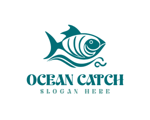 Green Ocean Fish logo design