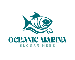 Green Ocean Fish logo design