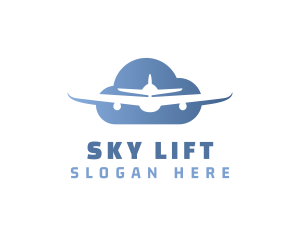 Cloud Airplane Flight logo design