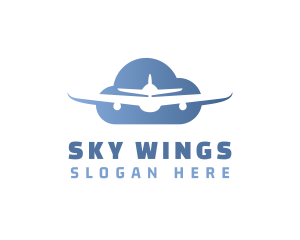 Cloud Airplane Flight logo design