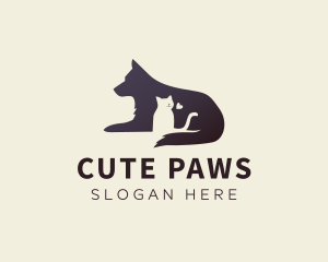 Cat Dog Love logo design
