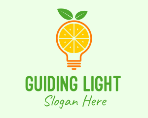 Orange Light Bulb logo design