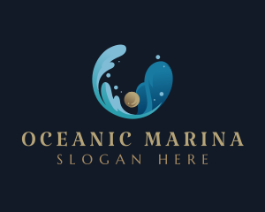 Ocean Pearl Wave logo design