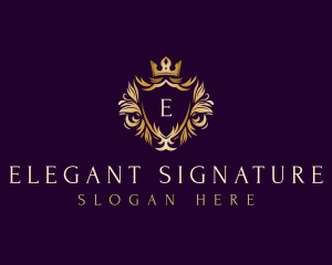 Elegant Shield Crown logo design