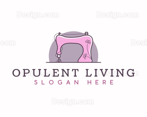 Floral Sewing Machine Logo