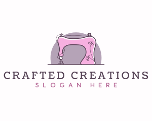 Floral Sewing Machine logo design