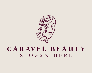 Woman Floral Beauty logo design