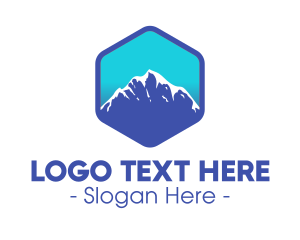 Blue Hexagon Mountain Peak logo