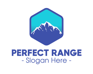 Blue Hexagon Mountain Peak logo design