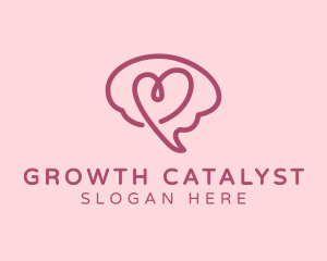 Mental Health Heart Brain logo design