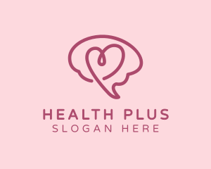 Mental Health Heart Brain logo design