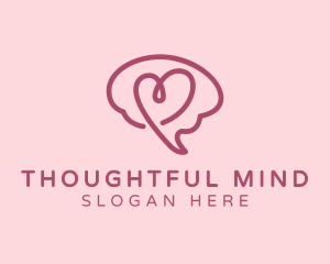 Mental Health Heart Brain logo design