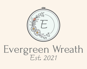 Floral Wreath Embroidery logo design