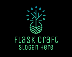 Organic Biochemistry Flask  logo design