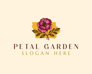 Wild Rose Iowa Flower logo design