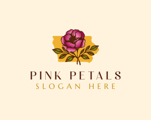 Wild Rose Iowa Flower logo design